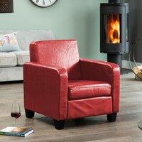 Artemis Home Bethel Faux Leather Armchair in Red