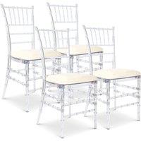 Bravich LTD Clear Acrylic Chiavari Dining Event Chairs | Size: 4 Pack