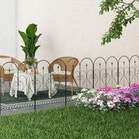 OUTSUNNY 5PCs Decorative Garden Fencing 32in x 10ft Metal Border Edging in Black