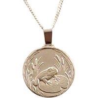 Ojewellery Frog Engraved Sterling Silver Coin Necklace | Size: 16-18inch