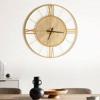 Wyld and Coco Auric Oversized Gold Industrial Wall Clock