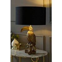 ValueLights Tuki Toucan Velvet Metallic Drum Lamp Shade Brushed Bronze Table Lamp in Black