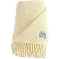 Romney Marsh Wools Copperhurst British Soft Wool Throw in Ivory | Size: 175 cm x 145 cm