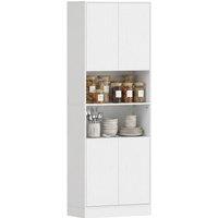 HOMCOM 170cm Kitchen Pantry Cabinet with Soft-Close Hinges in White