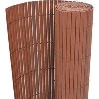 Berkfield Home Garden Fence Double-Sided Brown 1.5x3 m PVC
