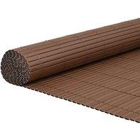 Berkfield Home Garden Fence Double-Sided Brown 1.8x5 m PVC