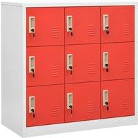 Berkfield Home Locker Cabinet Light Grey & Red 90x45x92.5 cm Steel