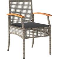 Berkfield Home Beautiful 5 Piece Garden Dining Set with Cushions Grey Poly Rattan