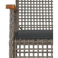 Berkfield Home Beautiful 5 Piece Garden Dining Set with Cushions Grey Poly Rattan
