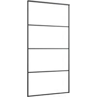 Berkfield Home Sliding Door Aluminium & ESG Glass 102.5x205 cm Black