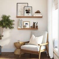 VASAGLE Floating Wall Shelf Hanging Photo Frames Decoration Storage Office in Brown