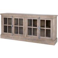 Lemon Pavilion Furniture and Decor Haldon Collection 4 Door Glazed Sideboard - Glass - L40xW180xH82 cm in Brown