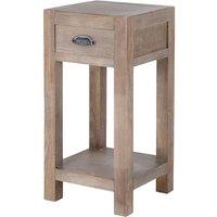 Lemon Pavilion Furniture and Decor Haldon Collection Large 1 Drawer Lamp Table - Wood - L40xW40xH90 cm in Brown