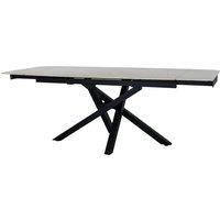 Lemon Pavilion Furniture and Decor Romanby Stone Extending Dining Table - Metal - L90xW210xH76 cm - White