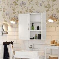 VASAGLE Wall Mounted Bathroom Cabinet with Adjustable Shelves in White