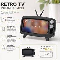 BluCore Retro TV Phone Stand for Smartphones up to 6.1 in Black