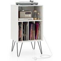 Costway Record Player Stand 3 Tiers Turntable Stand Vinyl Record Storage Table in White