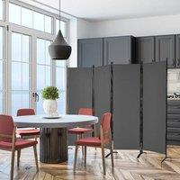 SPETLEK Foldable Room Divider 4 Panel Wall Privacy Screen Protector Home in Grey | Size: 0.6m2