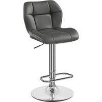 KORVIXA Height Adjustable Bar Stool Faux Leather Swivel Bar Chair in Dark Grey | Size: 100 cm