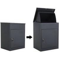 SPETLEK Outdoor Storage Letter Post Box Lockable in Black