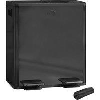 KORVIXA Black 2 x 20L Dual Kitchen Bin Fingerprint-Proof | Size: 100 cm