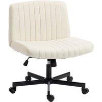 KORVIXA Armless Office Chair with Wheels in Cream | Size: 100 cm x 100 cm