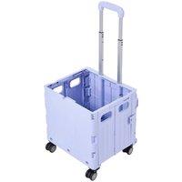 KORVIXA Large Folding Shopping Trolley Cart Foldable in Lilac | Size: 0.6m2