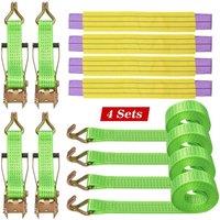 KORVIXA 4x Wheel Ratchet Strap Recovery Transport in Green | Size: 100g