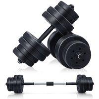 SPETLEK 2 in 1 Adjustable Dumbbell Set 30KG Lifting Training Equipment Set in Black