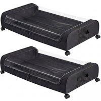 KORVIXA Under Bed Storage Boxes with Lids in Black | Size: 100 cm x 100 cm