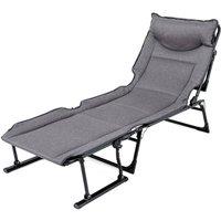 KORVIXA COSTWAY 3 in 1 Folding Camping Cot Comfy in Grey | Size: Single