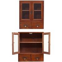 KORVIXA Vintage Wooden Drawer Box Desktop Organizer in Brown | Size: 100 cm x 100 cm