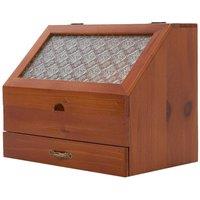 KORVIXA Vintage Desktop Wooden Drawer Box in Brown | Size: 100 cm x 100 cm