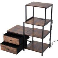 KORVIXA 4 Tier Kitchen Bakers Rack Storage Shelf in Brown | Size: 100 cm x 100 cm