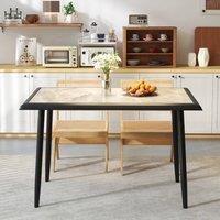 EONLION Sintered Stone Dining Table Rectangular Kitchen Table in Black | Size: 100 cm