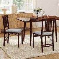 EONLION Folding Dining Chairs Set of 2 Foldable in Brown | Size: 100 cm