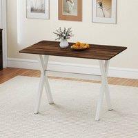EONLION Modern Dining Table Wooden Kitchen Table in Brown | Size: 100 cm