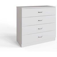 VOGREX Matt White 4-Drawer Chest Curved Handles Scratch Resistant