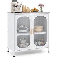 VOGREX Floor Sideboard 2 Frosted Doors in White
