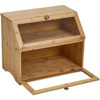 VOGREX Natural 2-Tier Bamboo Bread Storage Box