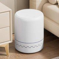 VOGREX Plastic Push Lid Waste Bin Bathroom in White