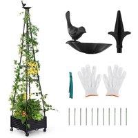 Kelvenix Rolling Planter Box Raised Garden Bed Climbing Plants in Black | Size: 100g
