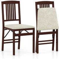 Kelvenix Folding Dining Chairs Set of 2 Foldable in Brown | Size: 0.6m2