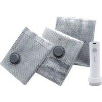FLAVORA 12x Vacuum Storage Bags Set With Electric Air Pump in Silver | Size: 500mm