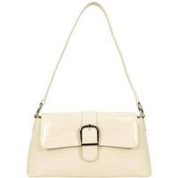 House of Leather Women's Glazed Leather Handbag Xyla in Off-White | Size: Small