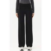 Hiccup Women's Modal Touch Rib Detailed Wide Leg Pants in Black | Size: Medium