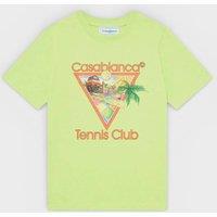 Casablanca Men's T-Shirt Afro Cubism Tennis Club Pale Green | Size: Medium