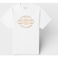 Casablanca Men's Printed T-Shirt Unity Is Power White | Size: Large