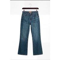 Giesto Men's Mid Waist Flare Jeans in Mid Blue | Size: XL