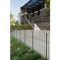 Garden Sanctuary 10Pcs Metal Garden Fences in Black